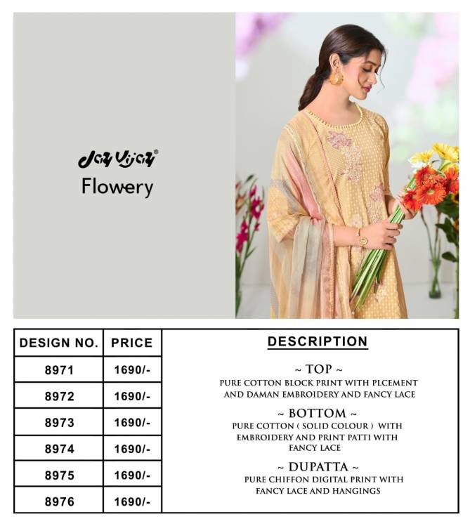 Flowery By Jay Vijay Heavy Cotton Salwar Suits Wholesale Suppliers In Mumbai